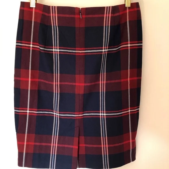 TOMMY HILFIGER Red Plaid Pencil Skirt - Picture 2 of 7